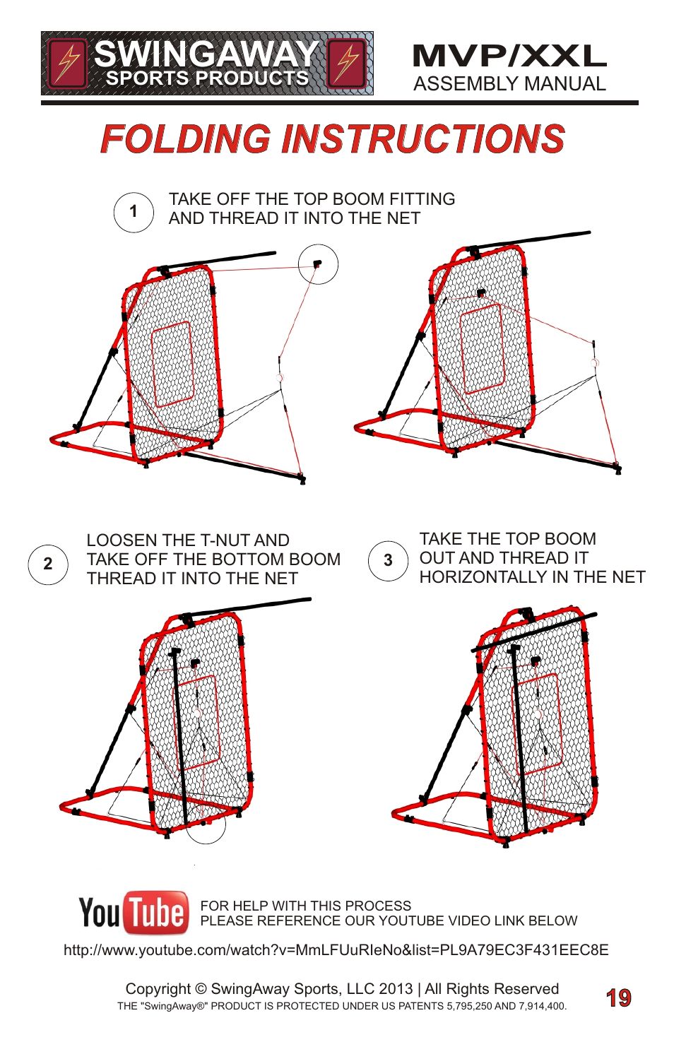 Folding instructions, Swingaway, Mvp/xxl | SwingAway SWGSB100 User Manual | Page 21 / 24