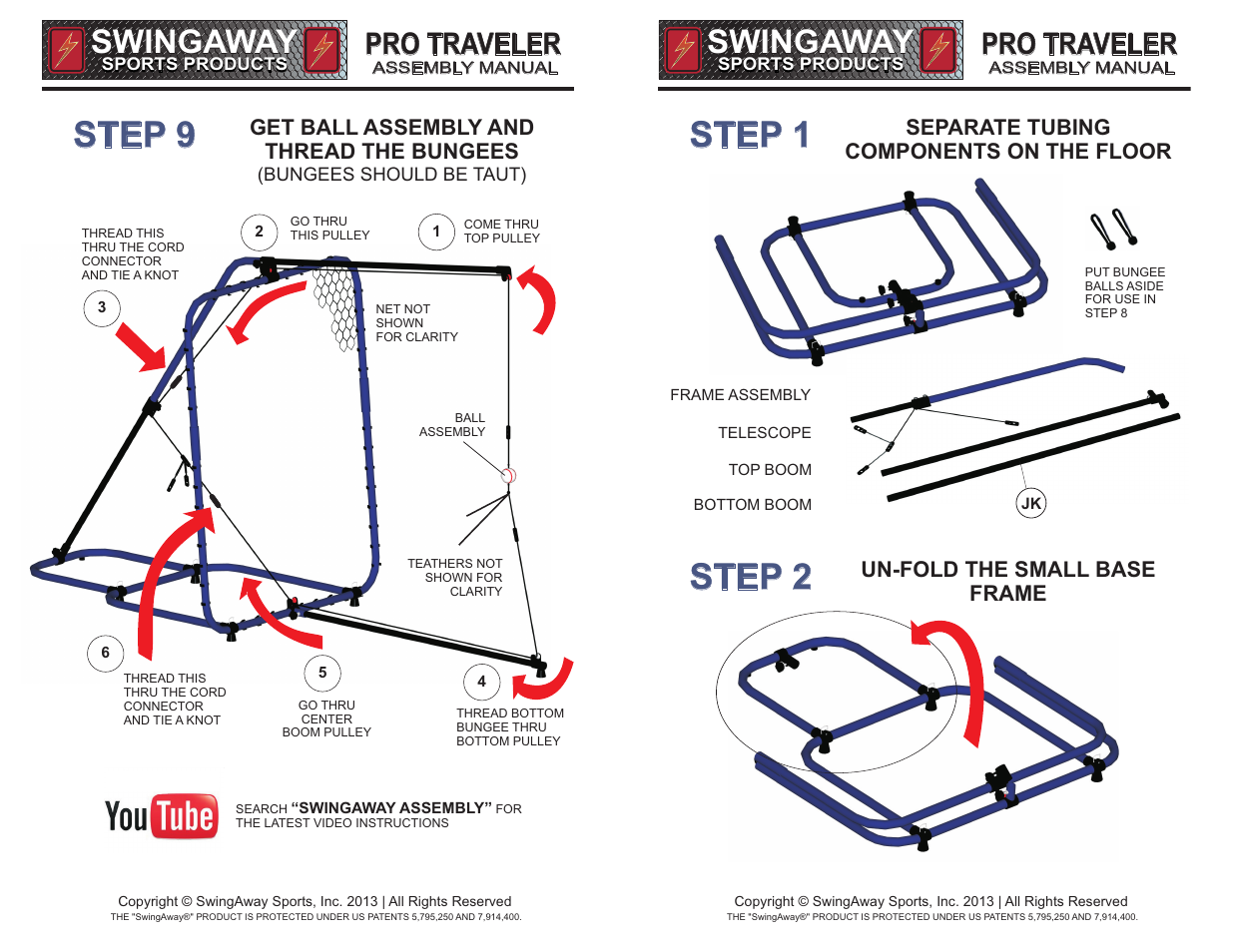 Step 9, Step 1, Step 2 | Swingaway, Pro traveler | SwingAway SWG200SBR14 User Manual | Page 5 / 8