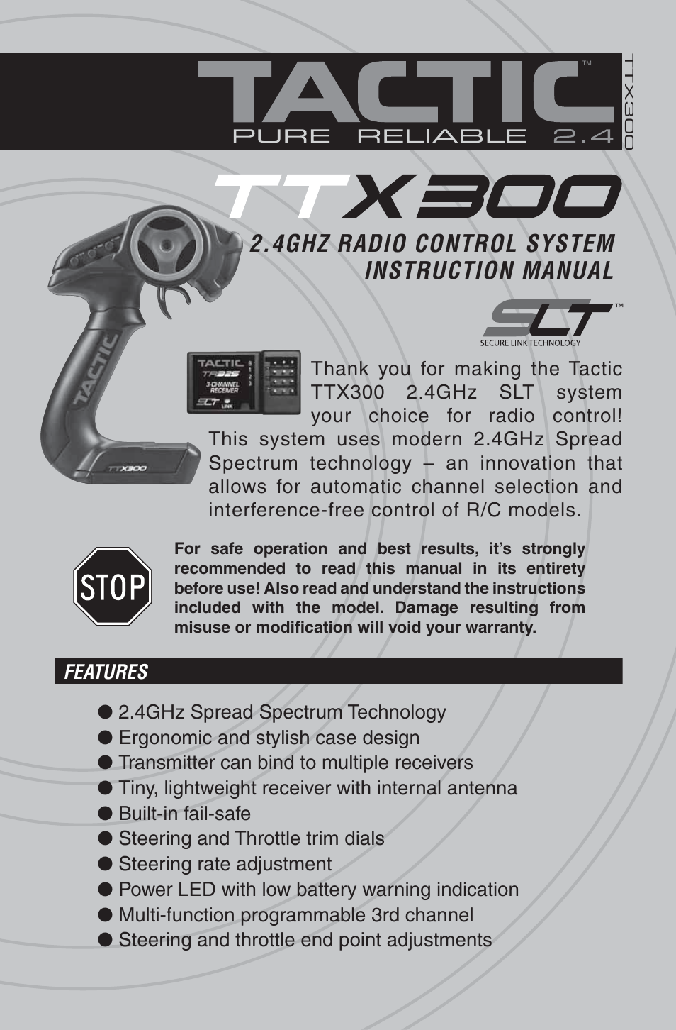 Tactic TTX300 3-Ch SLT User Manual | 12 pages
