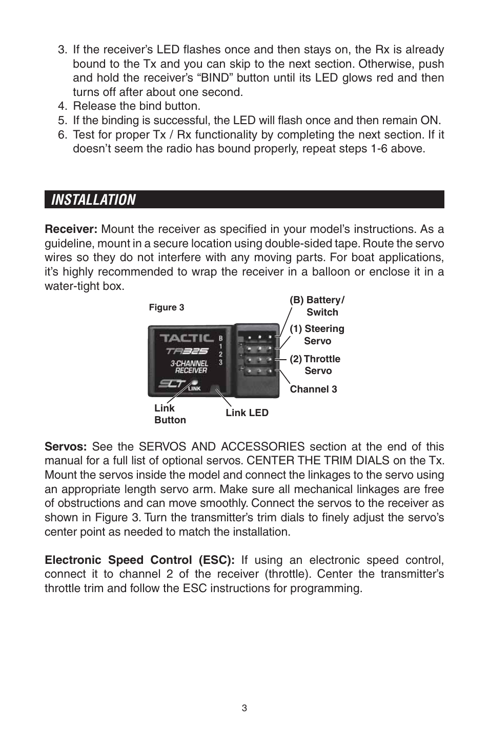 Installation | Tactic TTX300 3-Ch SLT User Manual | Page 3 / 12
