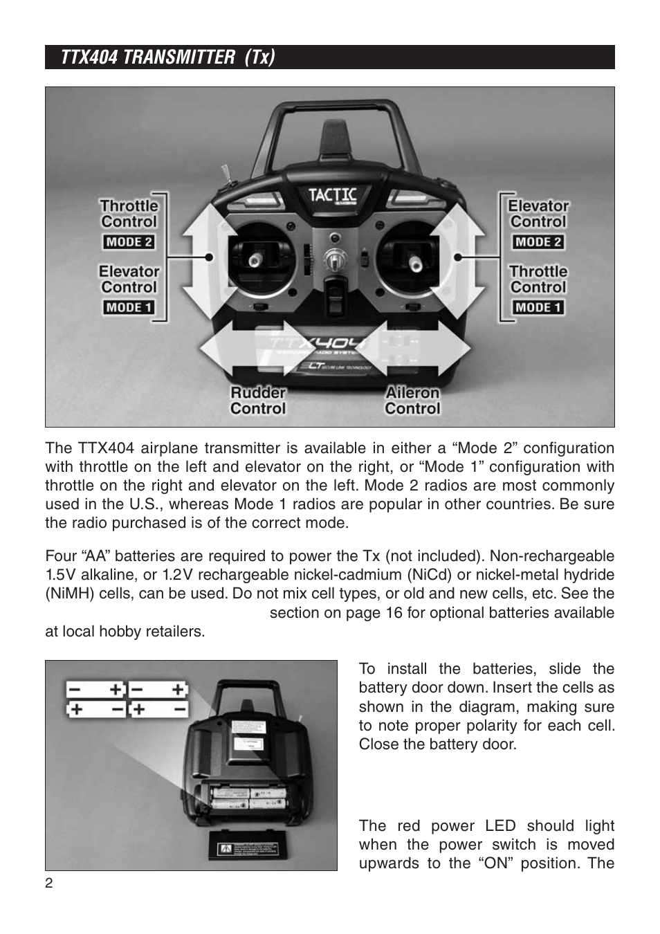 Ttx404 transmitter (tx) | Tactic TTX404 4-Ch SLT User Manual | Page 2 / 20