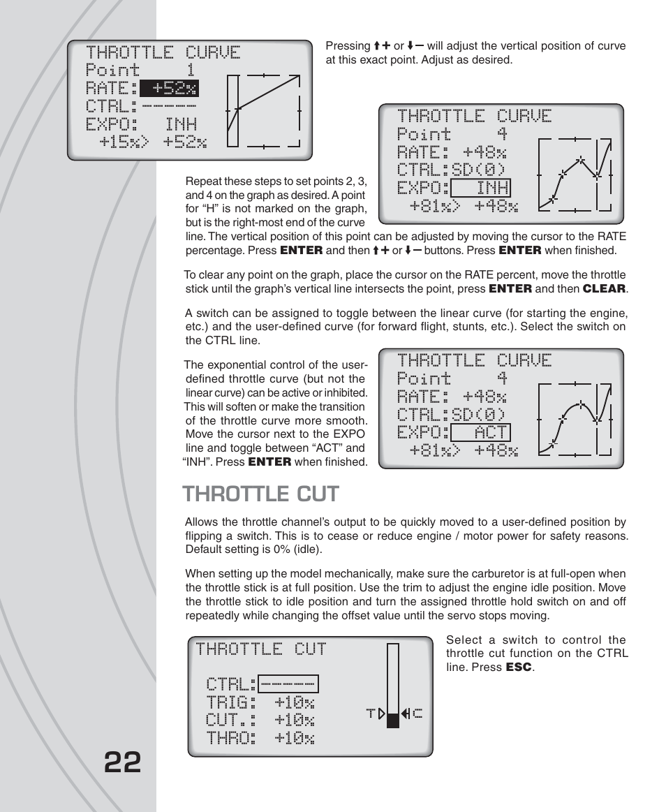 Throttle cut | Tactic TTX650 6-Ch SLT Computer User Manual | Page 22 / 48