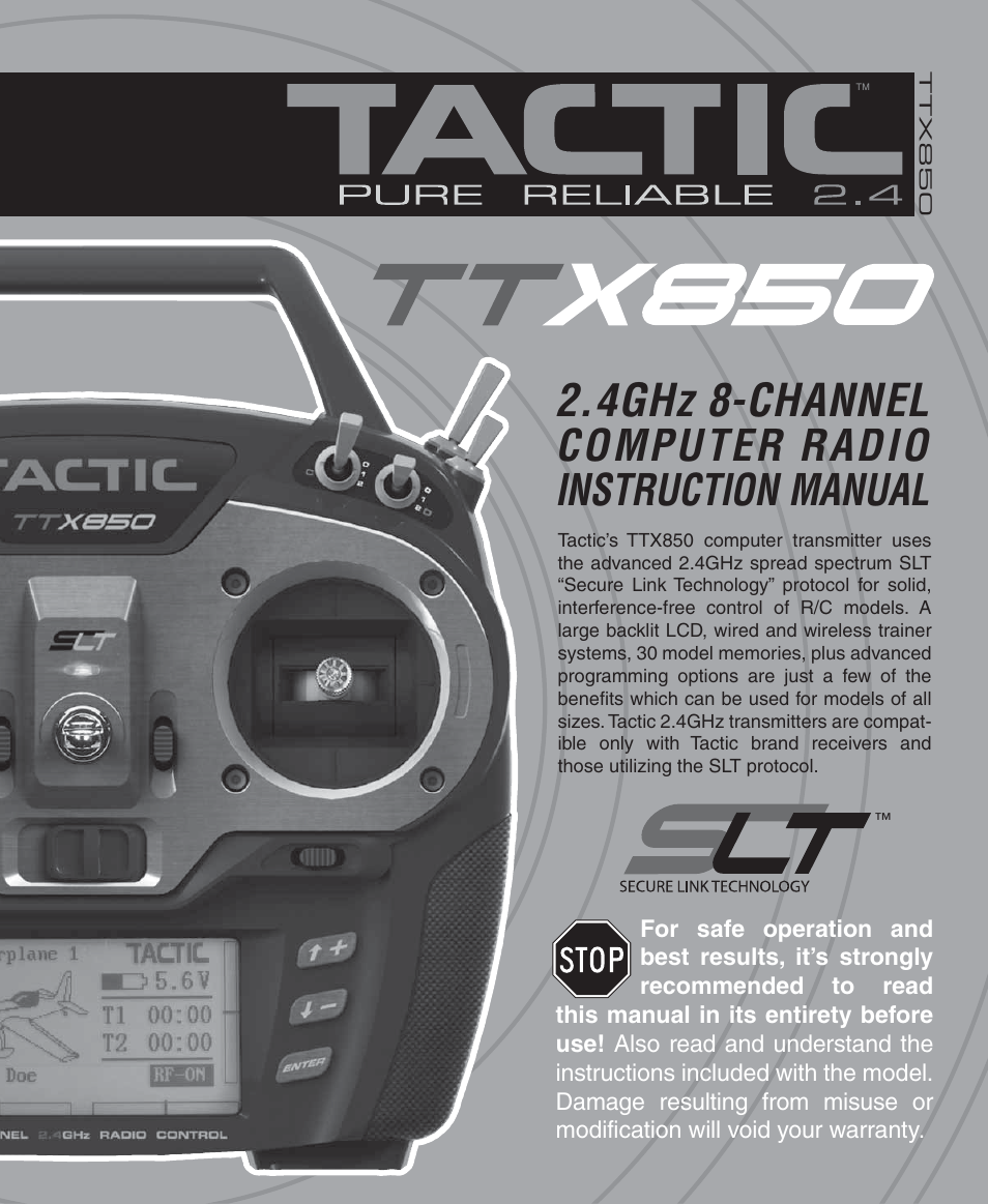 Tactic TTX850 8-Ch SLT Computer User Manual | 32 pages