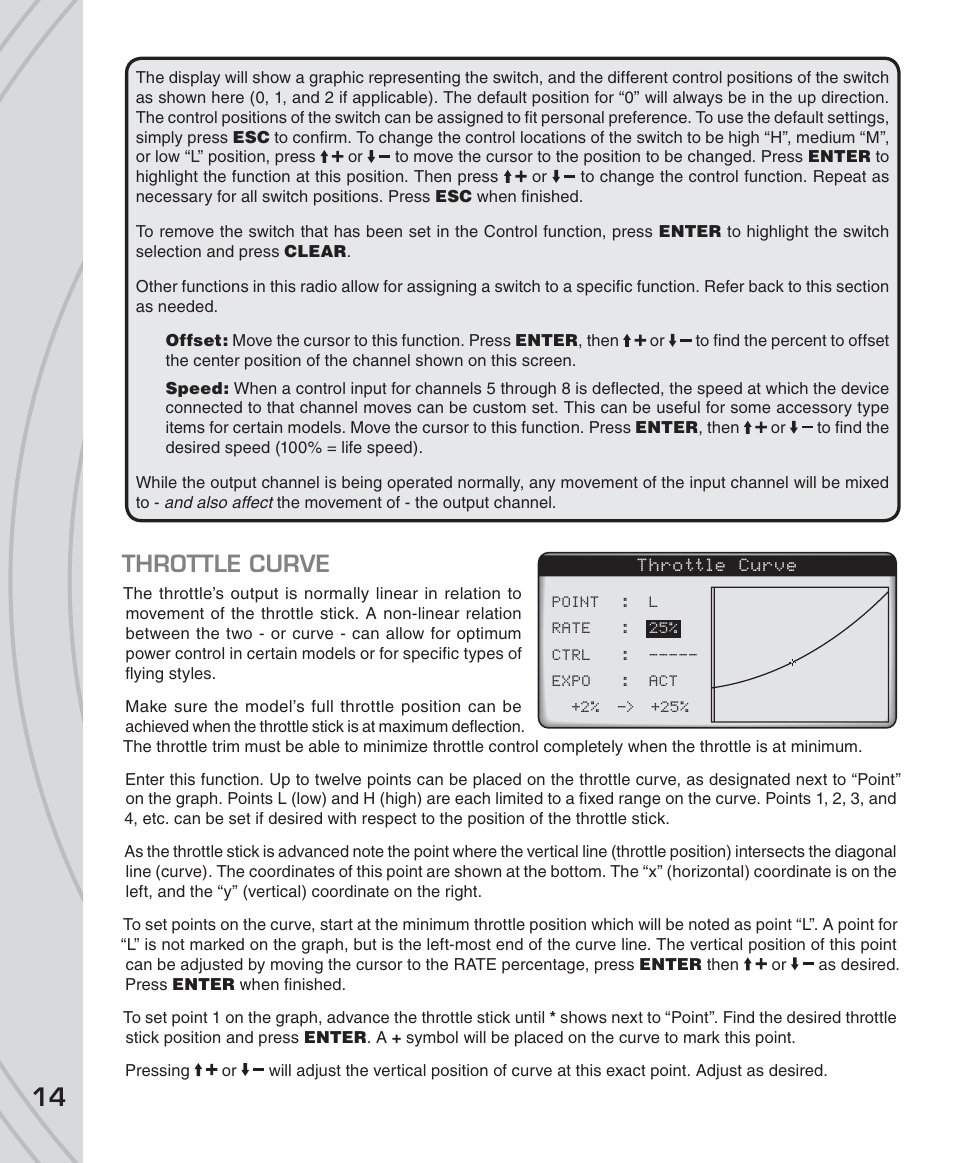 Throttle curve | Tactic TTX850 8-Ch SLT Computer User Manual | Page 14 / 32