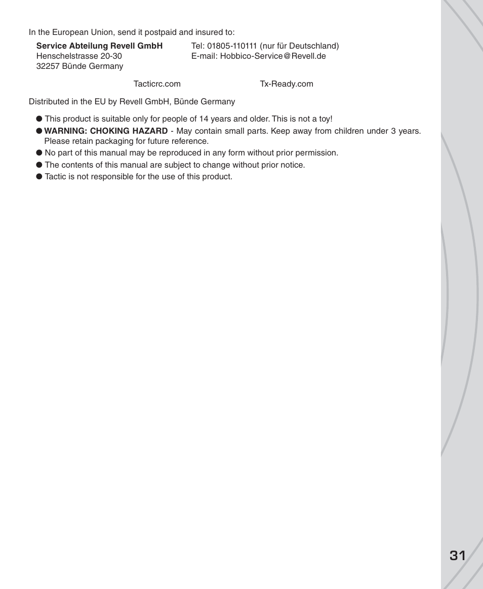 Tactic TTX850 8-Ch SLT Computer User Manual | Page 31 / 32