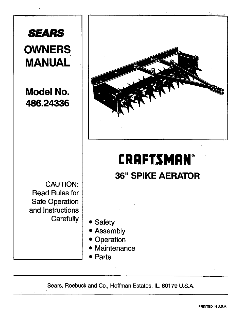 Craftsman 486.24336 User Manual | 8 pages