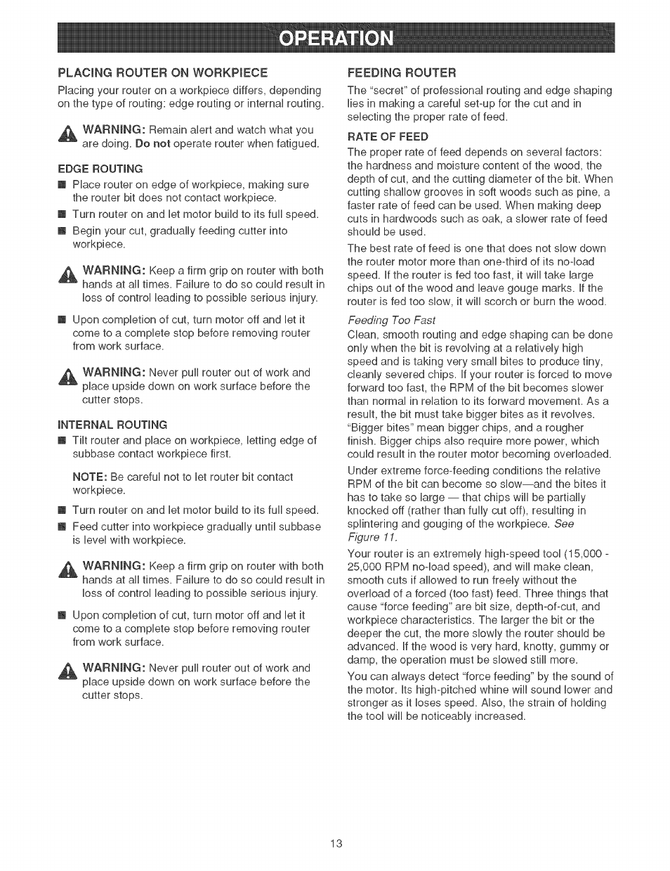 Operatio, Figure 11 | Craftsman 315.269210 User Manual | Page 13 / 22