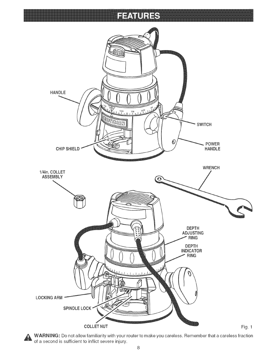 Features | Craftsman 315.269210 User Manual | Page 8 / 22