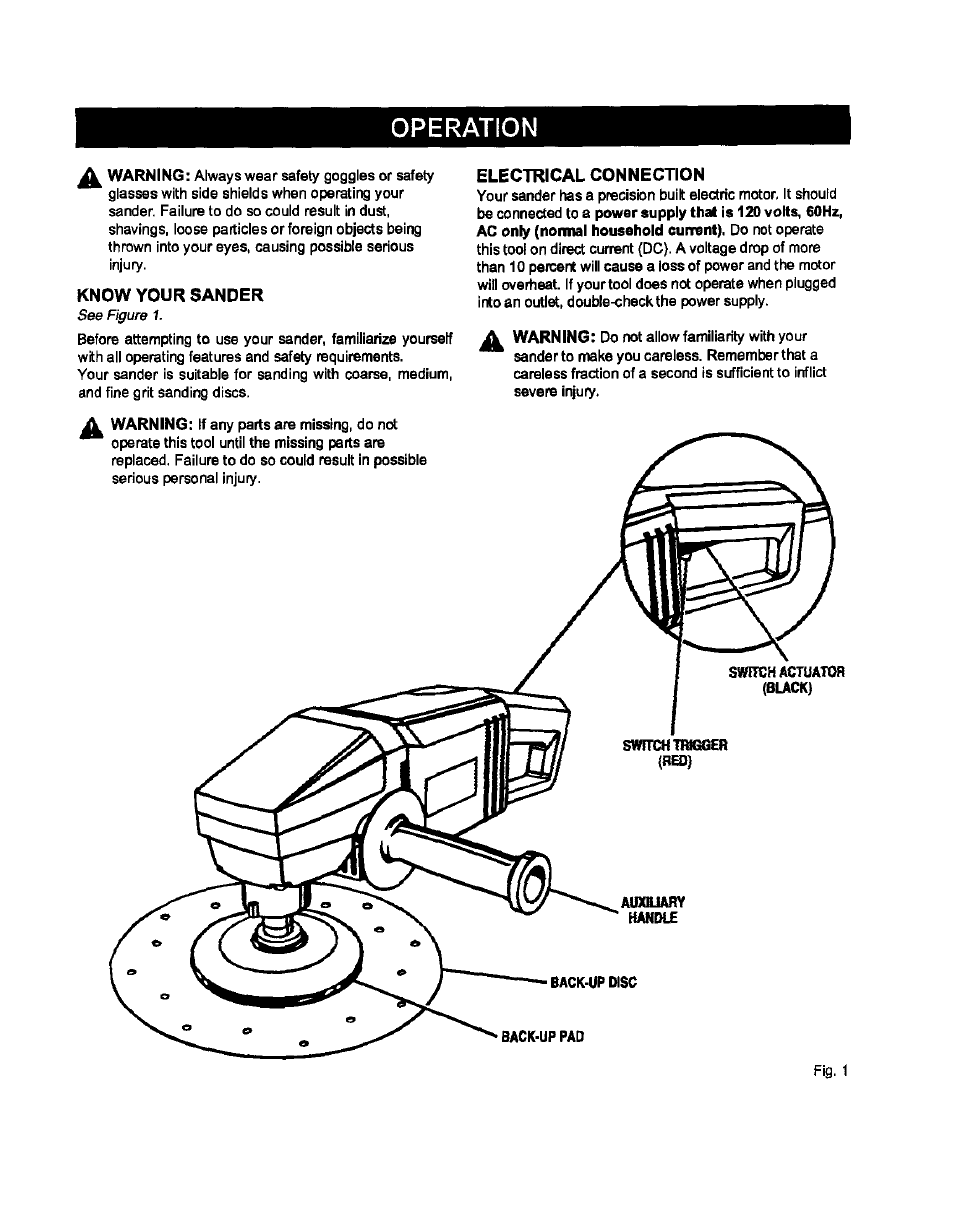 Operation | Craftsman 315.115042 User Manual | Page 5 / 14