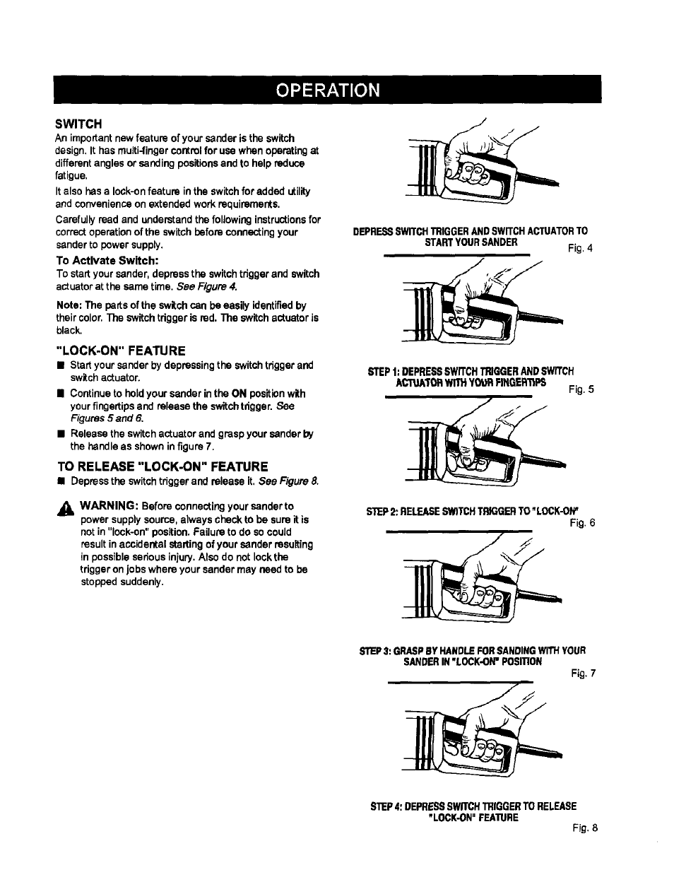 Operation | Craftsman 315.115042 User Manual | Page 7 / 14