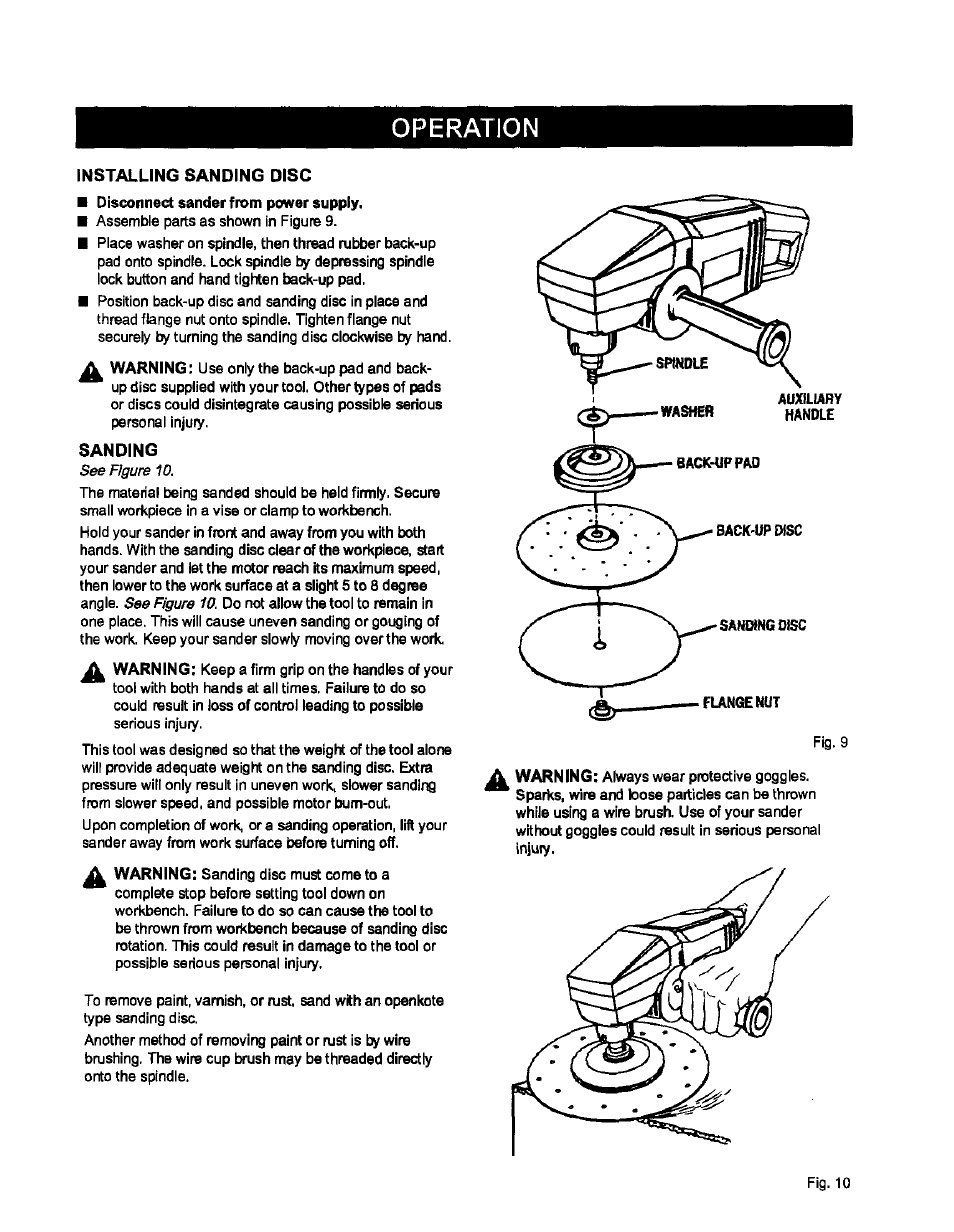 Operation | Craftsman 315.115042 User Manual | Page 8 / 14