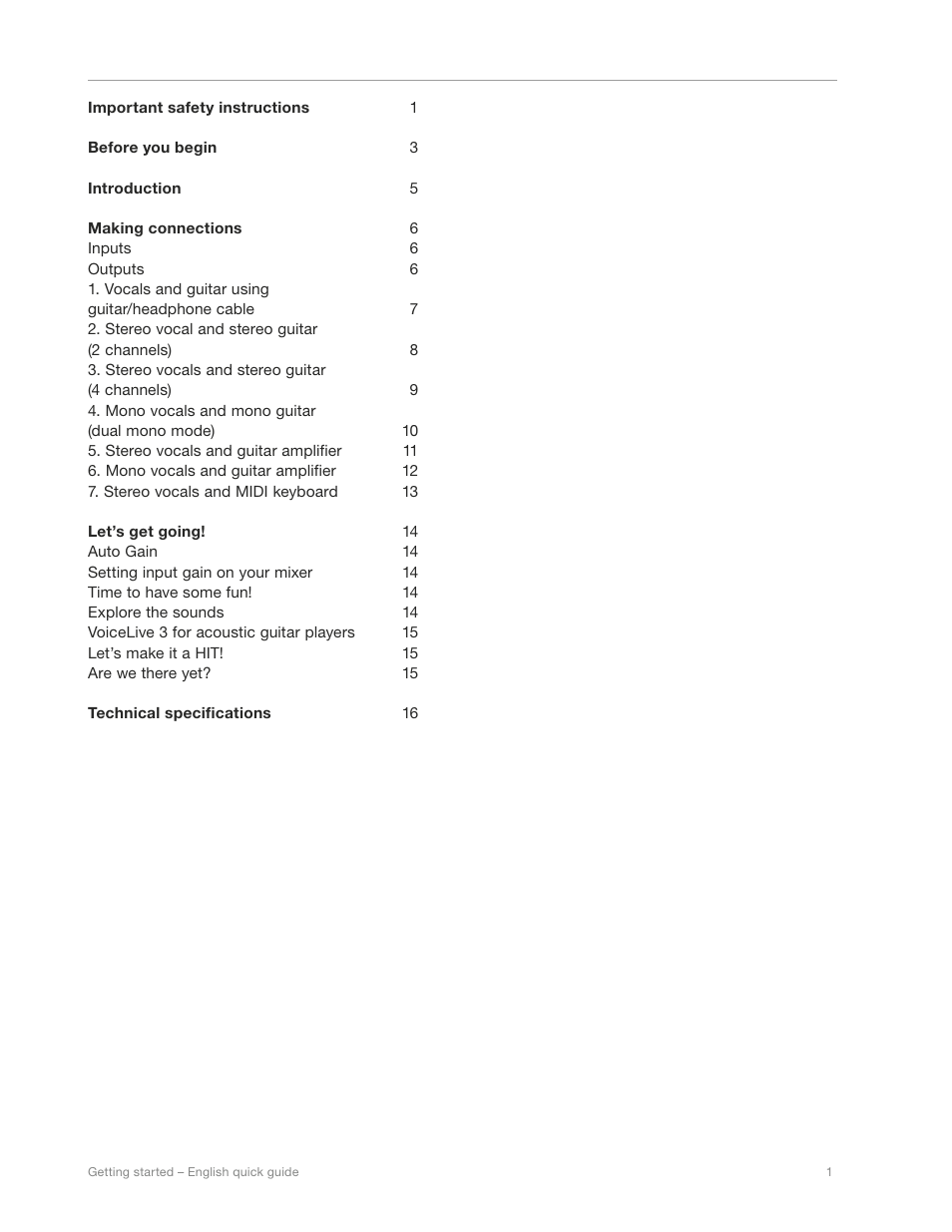 TC-Helicon VoiceLive 3 - QuickStart Guide User Manual | Page 3 / 20