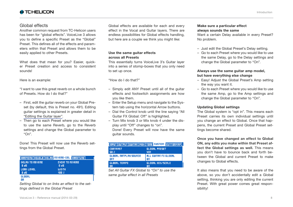 TC-Helicon VoiceLive 3 - Reference Manual User Manual | Page 10 / 127