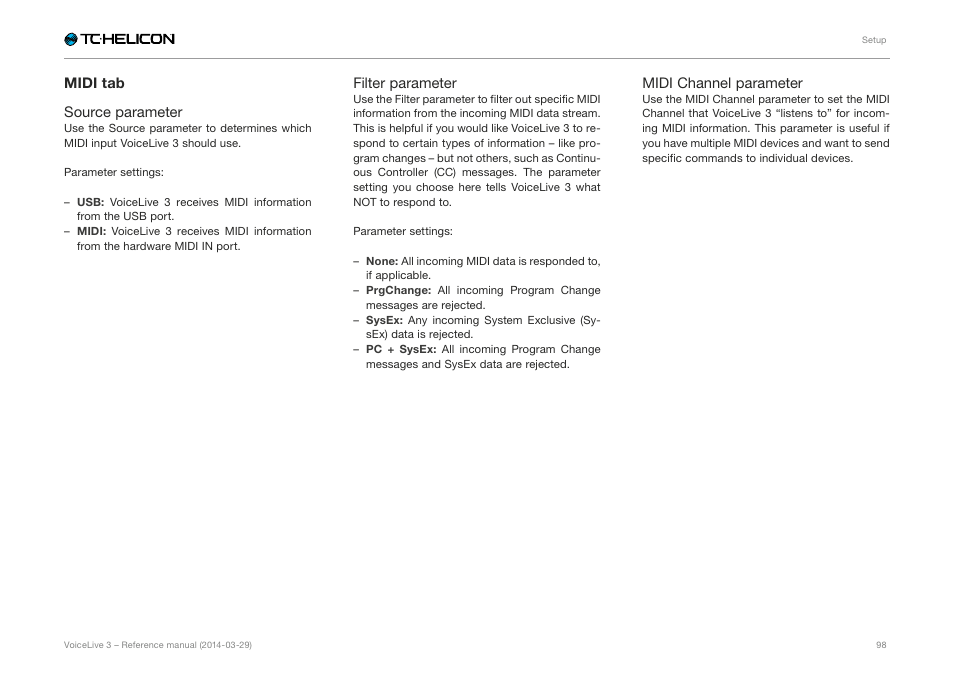 Midi tab | TC-Helicon VoiceLive 3 - Reference Manual User Manual | Page 100 / 127