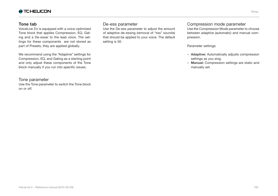 Tone tab | TC-Helicon VoiceLive 3 - Reference Manual User Manual | Page 104 / 127