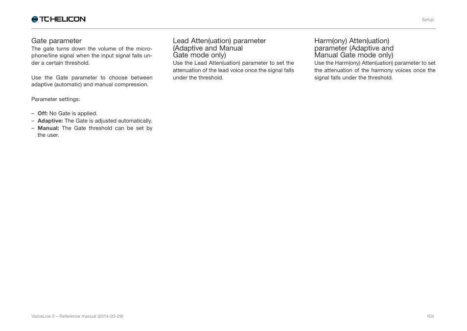 TC-Helicon VoiceLive 3 - Reference Manual User Manual | Page 106 / 127