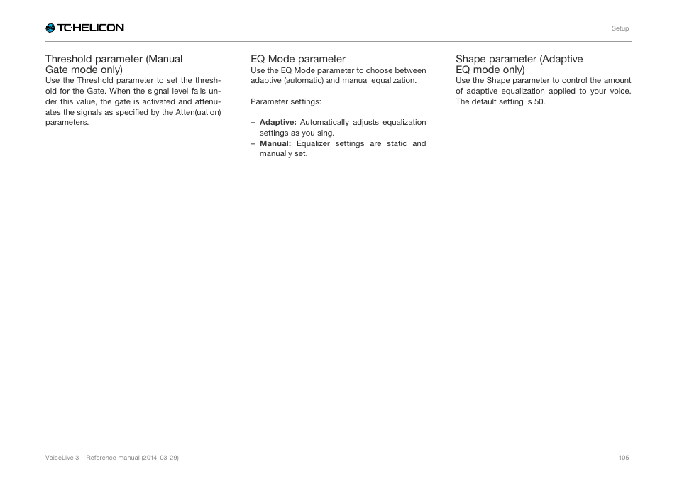 TC-Helicon VoiceLive 3 - Reference Manual User Manual | Page 107 / 127