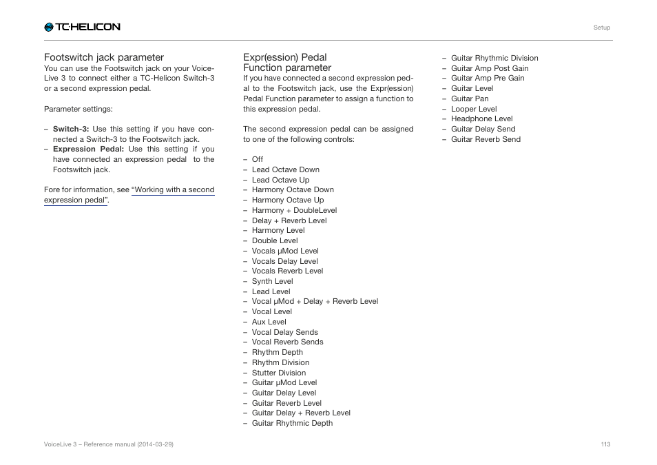 TC-Helicon VoiceLive 3 - Reference Manual User Manual | Page 115 / 127