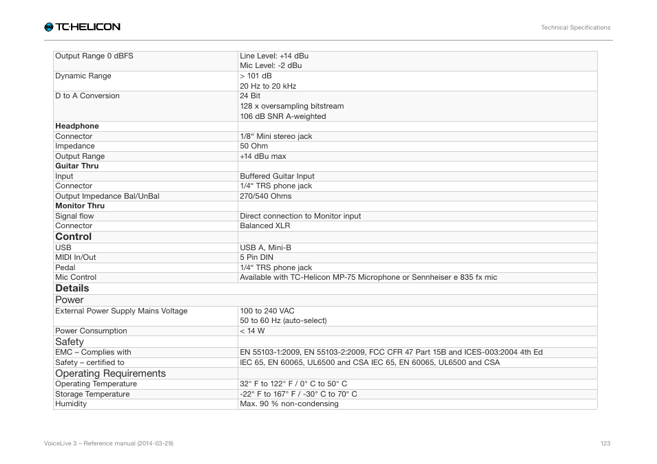 TC-Helicon VoiceLive 3 - Reference Manual User Manual | Page 125 / 127