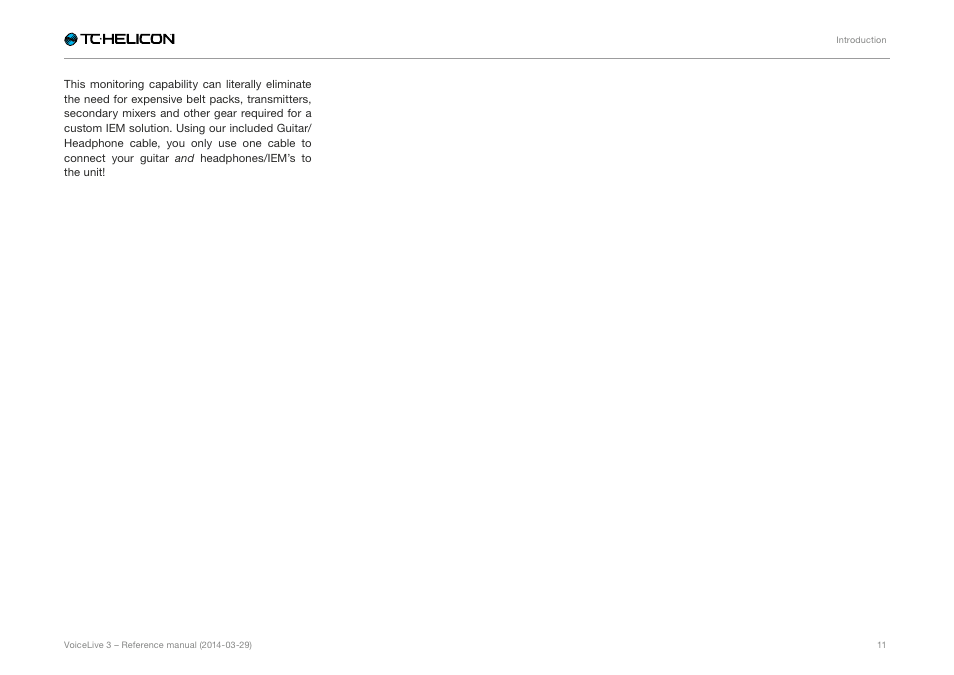 TC-Helicon VoiceLive 3 - Reference Manual User Manual | Page 13 / 127