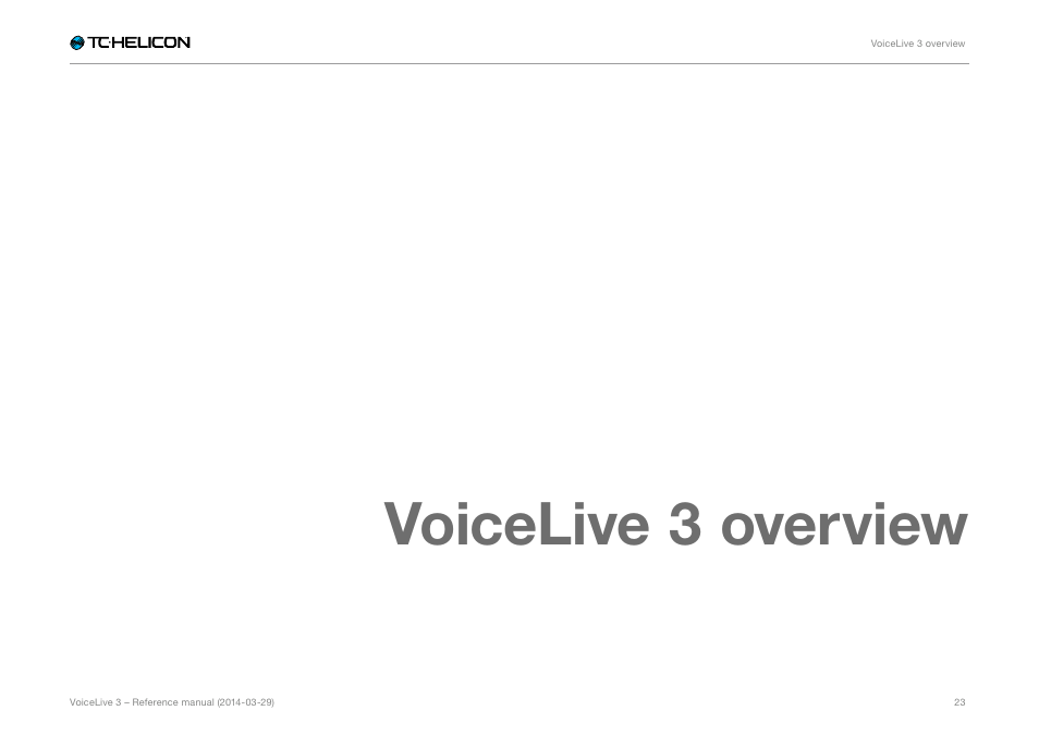 Voicelive 3 overview | TC-Helicon VoiceLive 3 - Reference Manual User Manual | Page 25 / 127