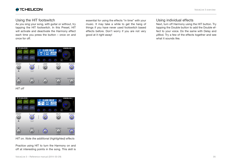 TC-Helicon VoiceLive 3 - Reference Manual User Manual | Page 37 / 127