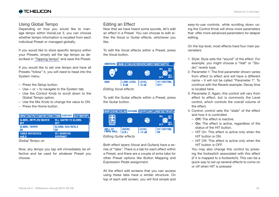 TC-Helicon VoiceLive 3 - Reference Manual User Manual | Page 45 / 127