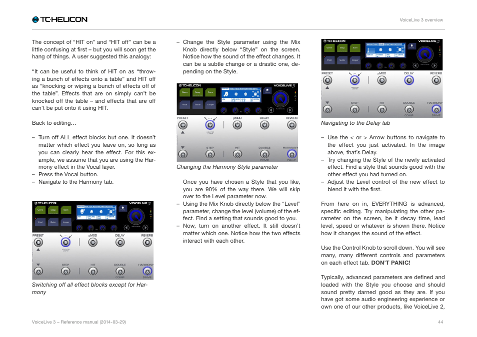 TC-Helicon VoiceLive 3 - Reference Manual User Manual | Page 46 / 127