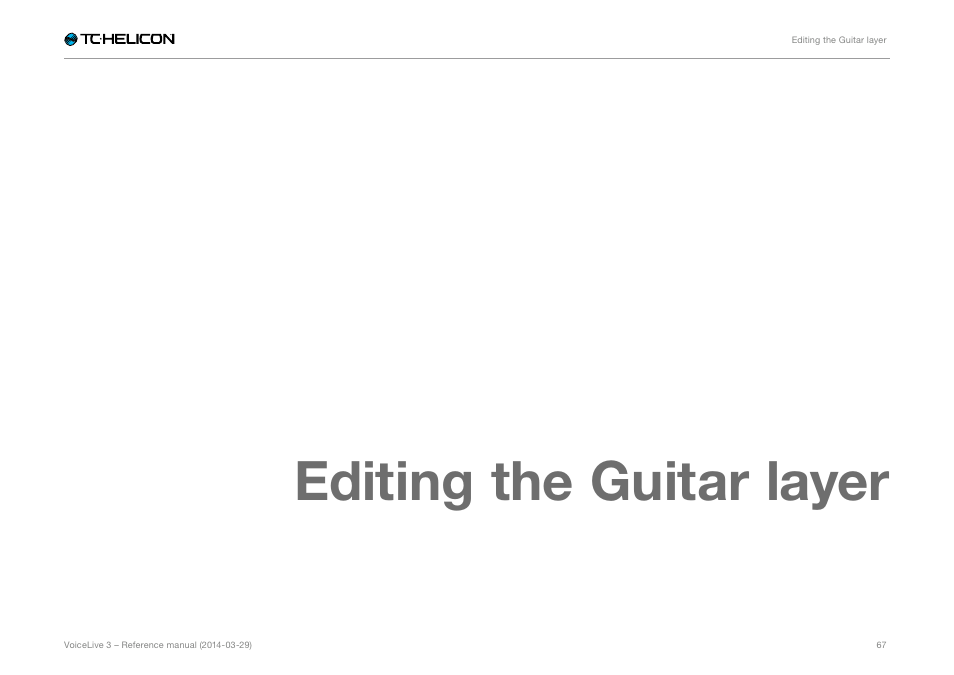 Editing the guitar layer | TC-Helicon VoiceLive 3 - Reference Manual User Manual | Page 69 / 127