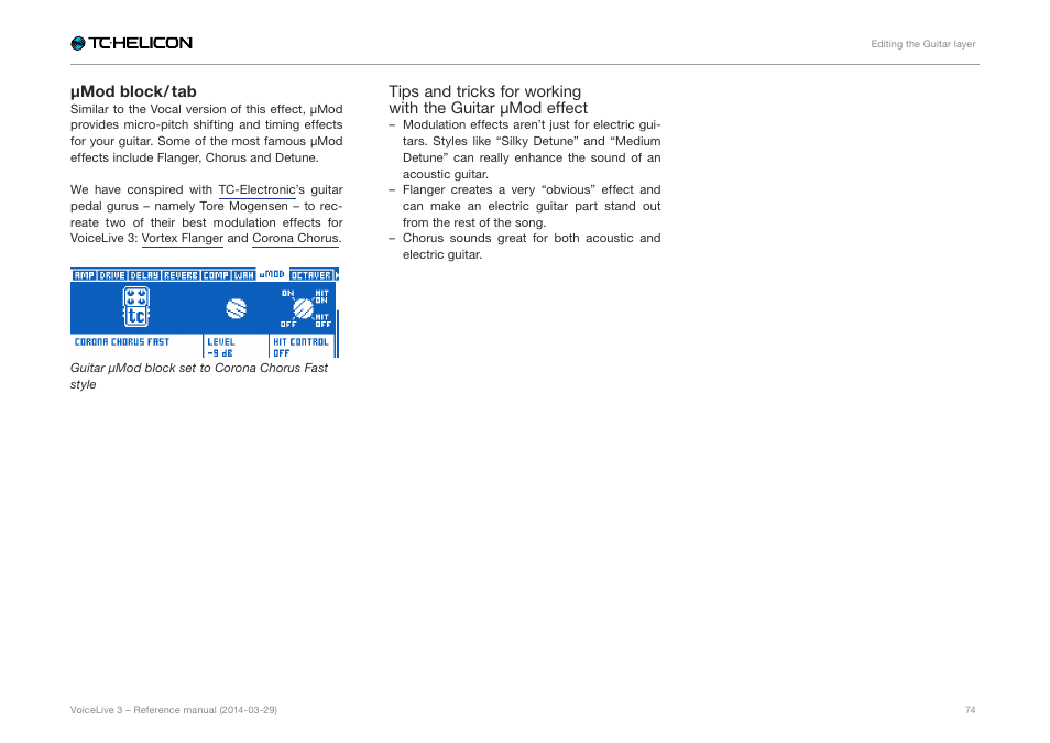 Μmod block / tab | TC-Helicon VoiceLive 3 - Reference Manual User Manual | Page 76 / 127