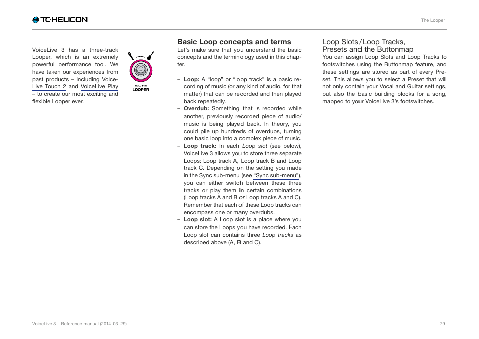 Basic loop concepts and terms | TC-Helicon VoiceLive 3 - Reference Manual User Manual | Page 81 / 127