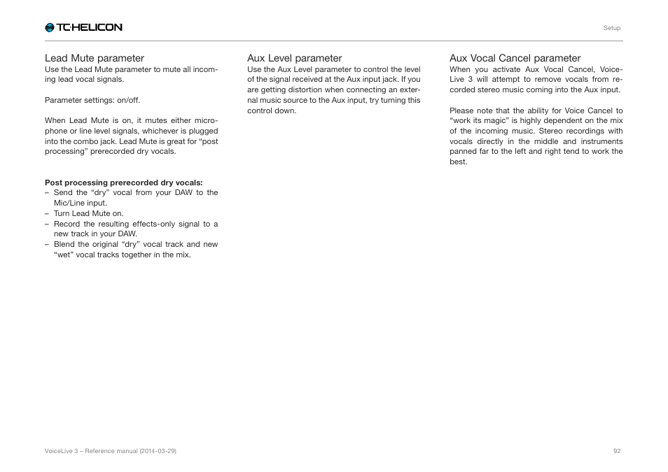 TC-Helicon VoiceLive 3 - Reference Manual User Manual | Page 94 / 127