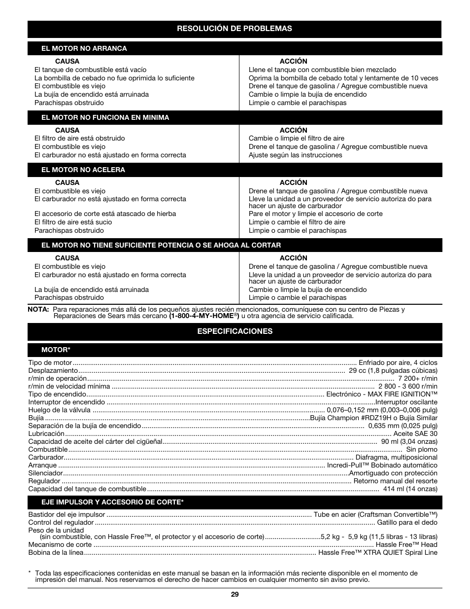 Craftsman 316.79617 User Manual | Page 29 / 36