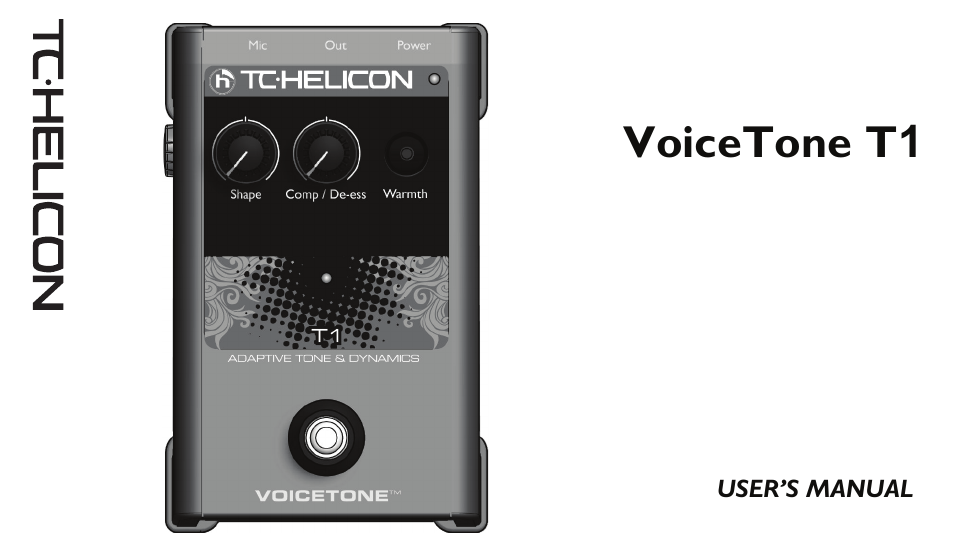 TC-Helicon VoiceTone T1 Manual User Manual | 12 pages