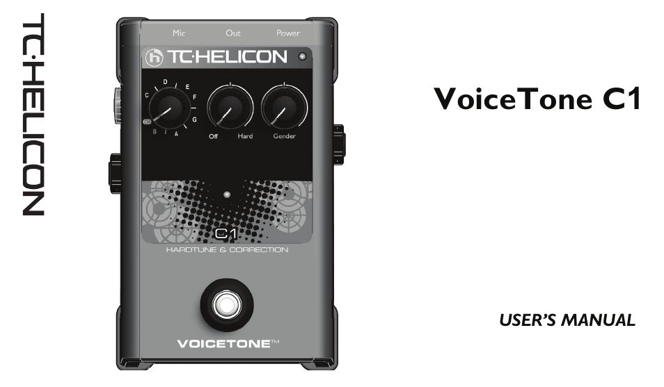 TC-Helicon VoiceTone C1 Manual User Manual | 11 pages