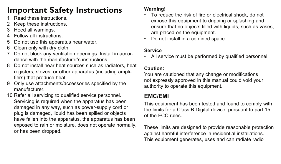 Important safety instructions | TC-Helicon VoiceTone C1 Manual User Manual | Page 2 / 11