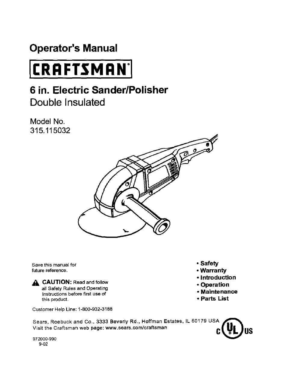 Craftsman 315.115032 User Manual | 14 pages