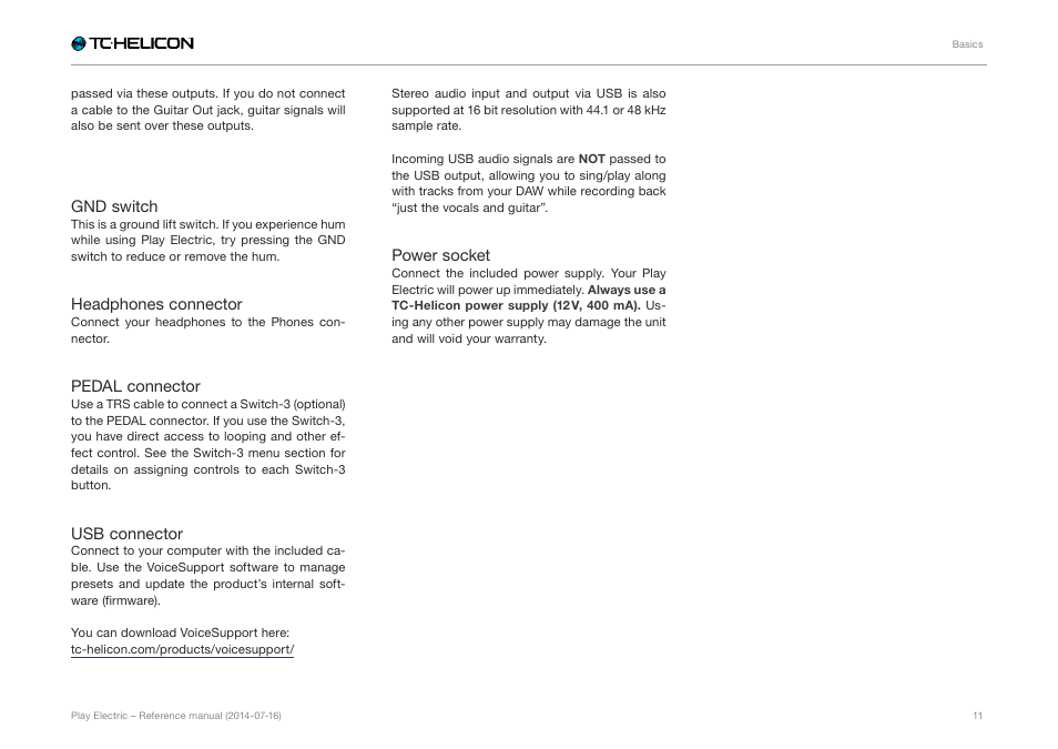 TC-Helicon Play Electric - Reference Manual User Manual | Page 13 / 77