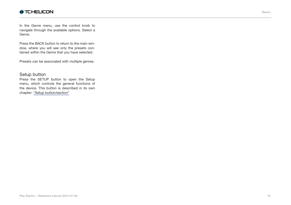 TC-Helicon Play Electric - Reference Manual User Manual | Page 21 / 77