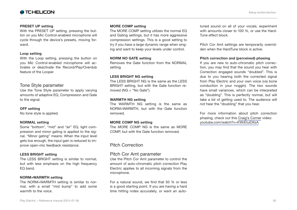 TC-Helicon Play Electric - Reference Manual User Manual | Page 32 / 77