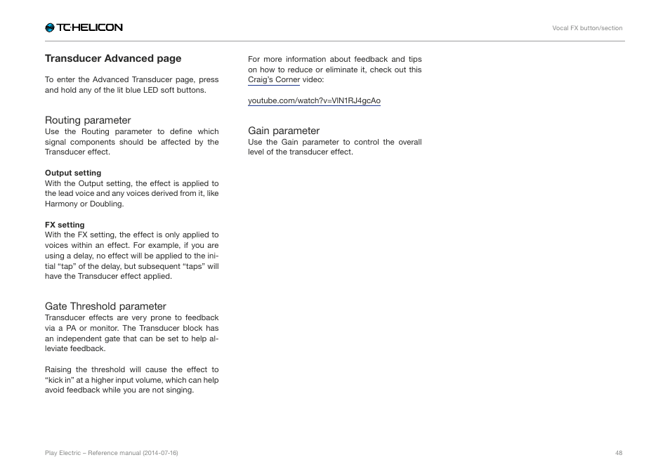 TC-Helicon Play Electric - Reference Manual User Manual | Page 50 / 77