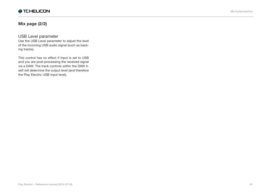 TC-Helicon Play Electric - Reference Manual User Manual | Page 63 / 77