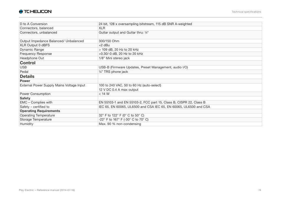 TC-Helicon Play Electric - Reference Manual User Manual | Page 76 / 77