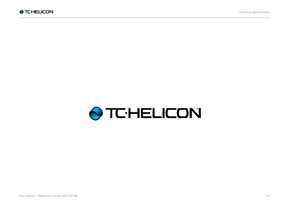 TC-Helicon Play Electric - Reference Manual User Manual | Page 77 / 77