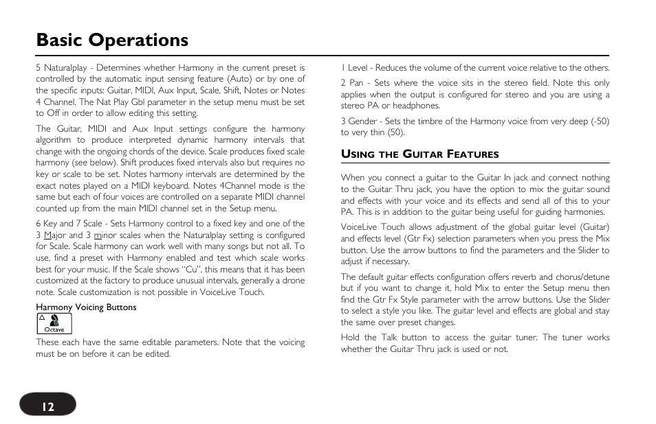 Basic operations | TC-Helicon VoiceLive Touch Quick Start User Manual | Page 12 / 17