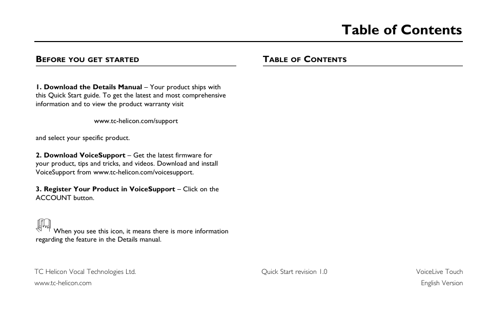 TC-Helicon VoiceLive Touch Quick Start User Manual | Page 3 / 17