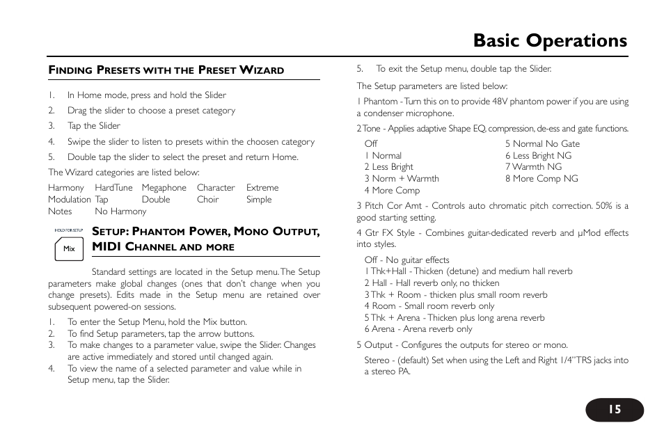 Basic operations | TC-Helicon VoiceLive Touch User Manual User Manual | Page 14 / 42