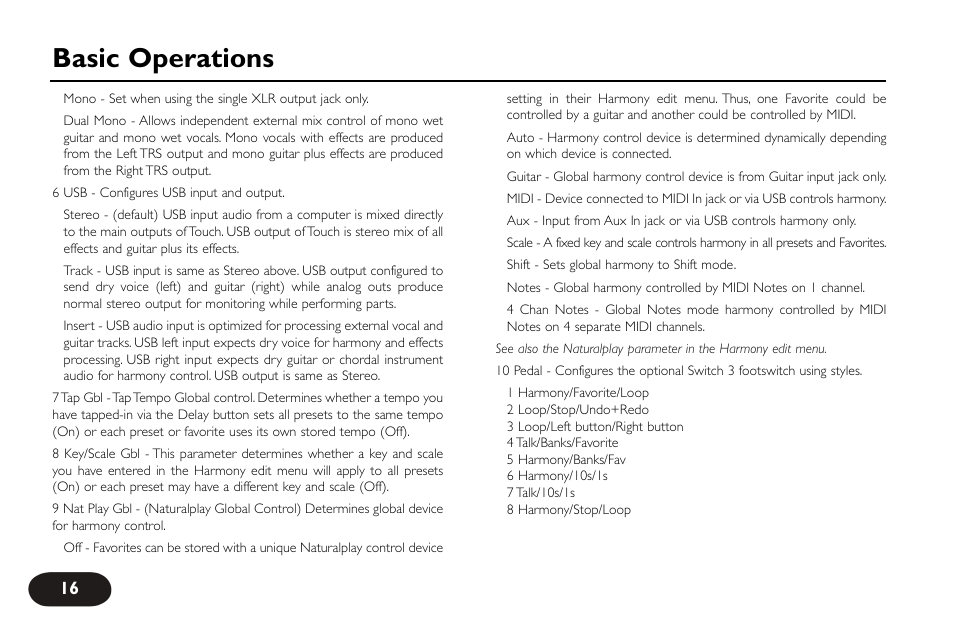 Basic operations | TC-Helicon VoiceLive Touch User Manual User Manual | Page 15 / 42