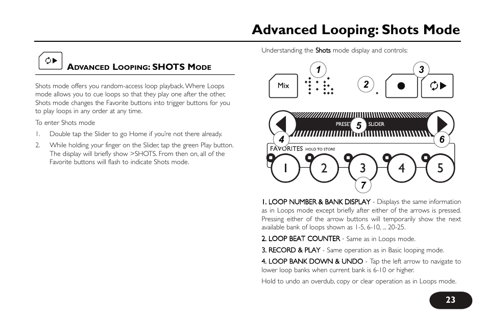 Advanced looping: shots mode | TC-Helicon VoiceLive Touch User Manual User Manual | Page 22 / 42