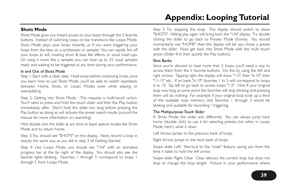 Appendix: looping tutorial | TC-Helicon VoiceLive Touch User Manual User Manual | Page 38 / 42